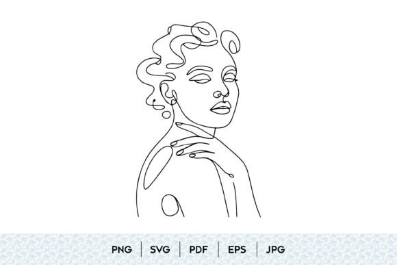 Abstract Woman Face One Line SVG: Minimalist Graphics & Illustrations