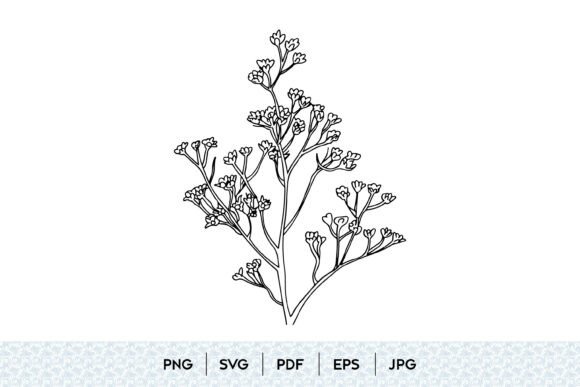 Baby Breath Flower Line Art: Graphics & Illustrations