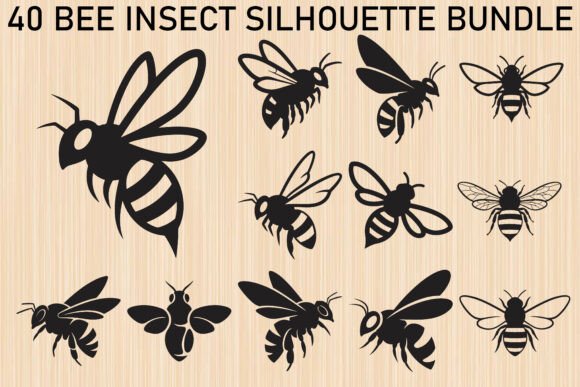 Bee Silhouette SVG Bundle: Graphics & Illustrations for Local Branding