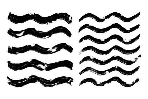 Black Wave Grunge Brush Strokes Design: Graphics & Illustrations