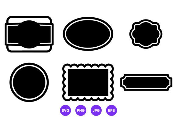 Black White Frame Label Shapes: Graphics & Illustrations for Editorial Polish