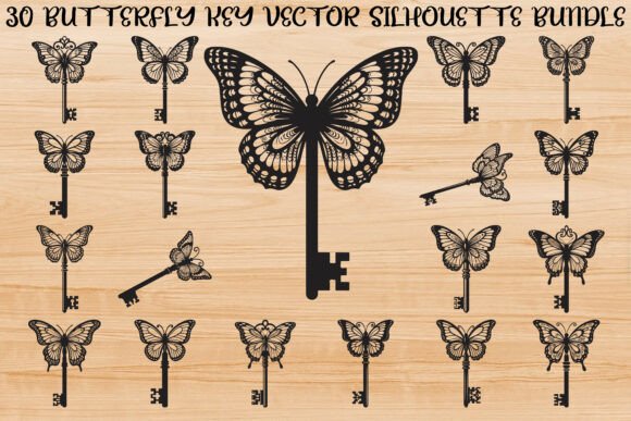 Butterfly Key Design Bundle: Graphics & Illustrations
