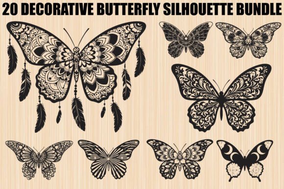 Butterfly Silhouette Bundle: Graphics & Illustrations for Local Branding