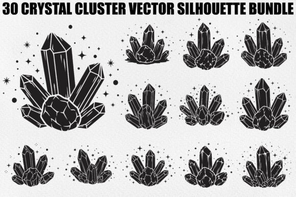 Crystal Cluster Design Bundle: Graphics & Illustrations
