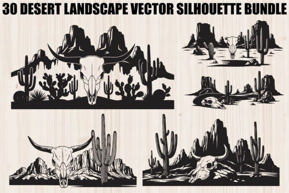 Desert Landscape Design Bundle: Graphics & Illustrations