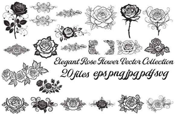 Elegant Rose Flower Vector Collection