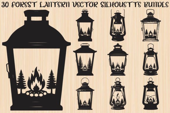 Forest Lantern Bundle: Rustic Graphics & Illustrations