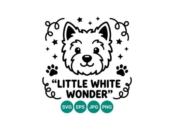 Little White Wonder Dog Graphics for Illustrations