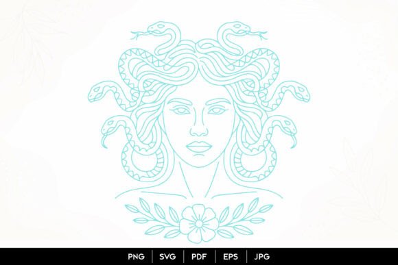 Medusa Snake Goddess Line Art SVG: Graphics & Illustrations Review