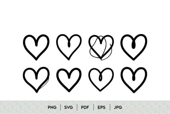 Minimal Heart Set Line Art Icons: Graphics & Illustrations