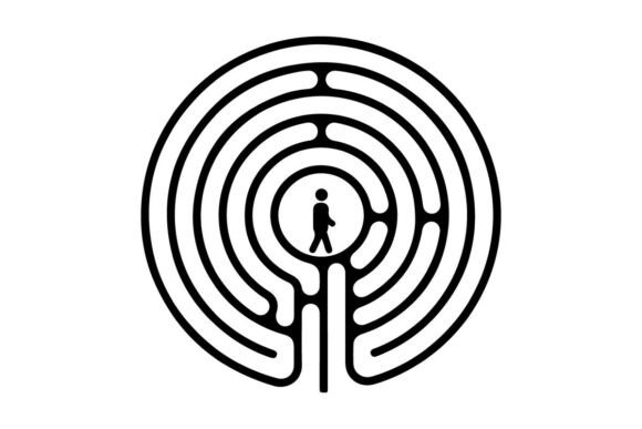 Minimalist Labyrinth Maze Graphics & Illustrations