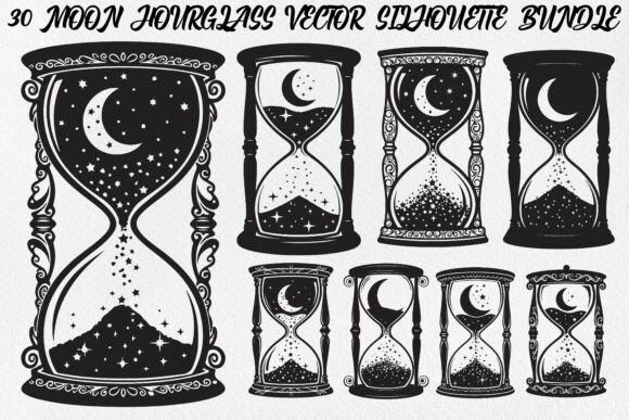Moon Hourglass Design Bundle: Graphics & Illustrations