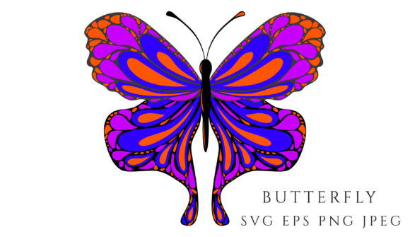 Neon Butterfly Clipart SVG: Graphics & Illustrations for Handmade Brands