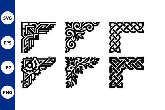 Ornate Corner Letter Designs: SVG Graphics & Illustrations