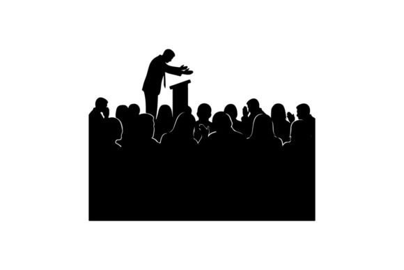 Public Speaker Addressing Attentive Audi Graphics