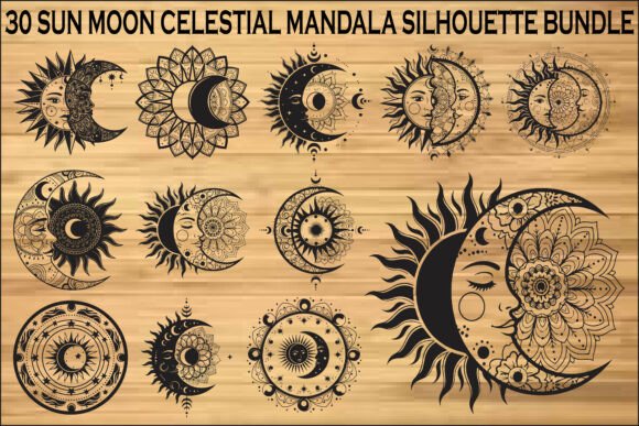 Sun Moon Celestial Mandala Bundle: Graphics & Illustrations