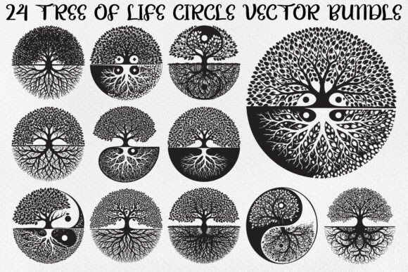 Tree of Life Circle Bundle: Graphics & Illustrations for Handmade Creators