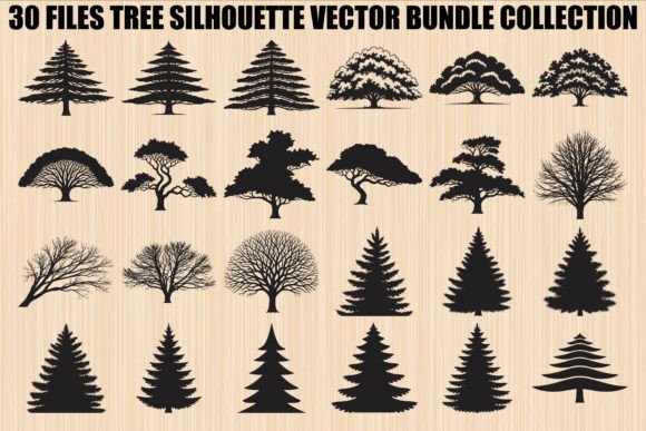 Tree Silhouette Collection: Graphics & Illustrations for Real Crafting