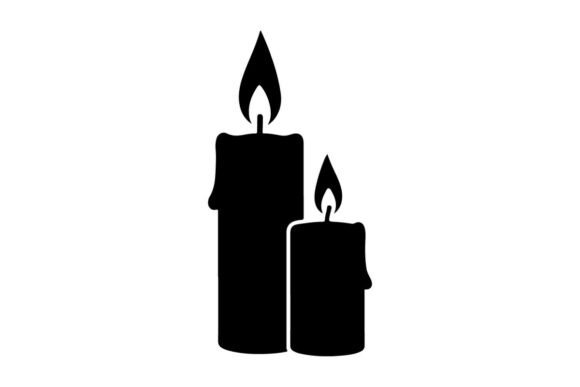 Two Lit Black Candles Minimalist Flame S Graphics