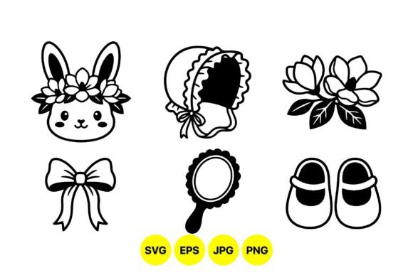 Vintage Baby Accessories Clipart: Timeless Graphics & Illustrations