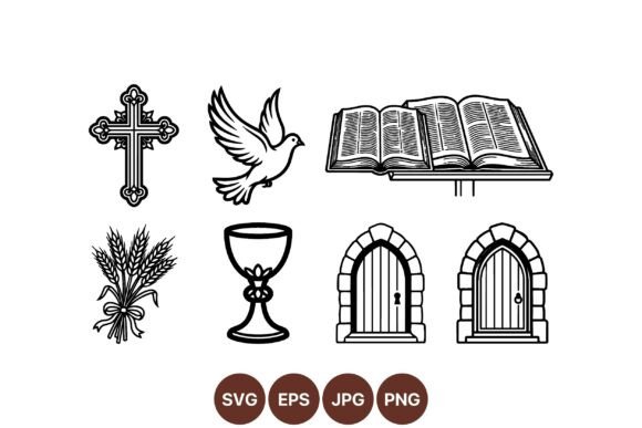 Vintage Religious Icon SVG Set