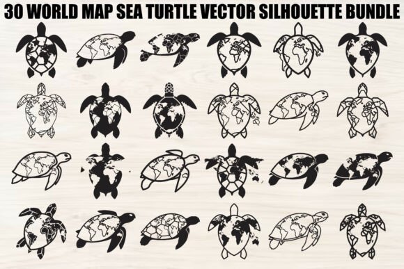 World Map Sea Turtle Bundle